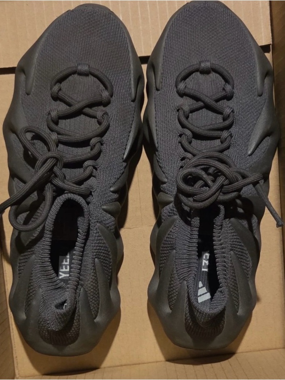 Yeezy Men's All-Black Knit Low-Top Sneakers